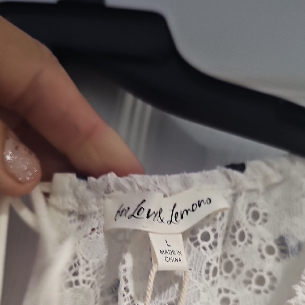For Love And Lemons White Puff Sleeve Crop Blouse - Picture 2 of 4